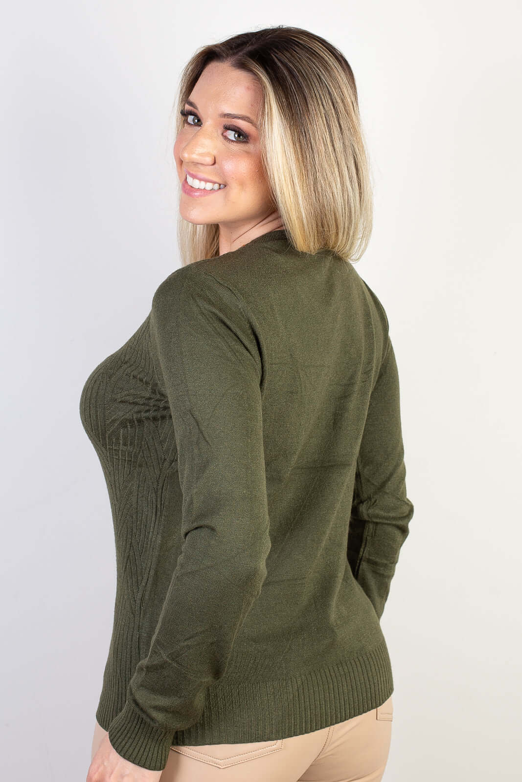 Blusa de malha feminina detalhes 84338 - Enluaze