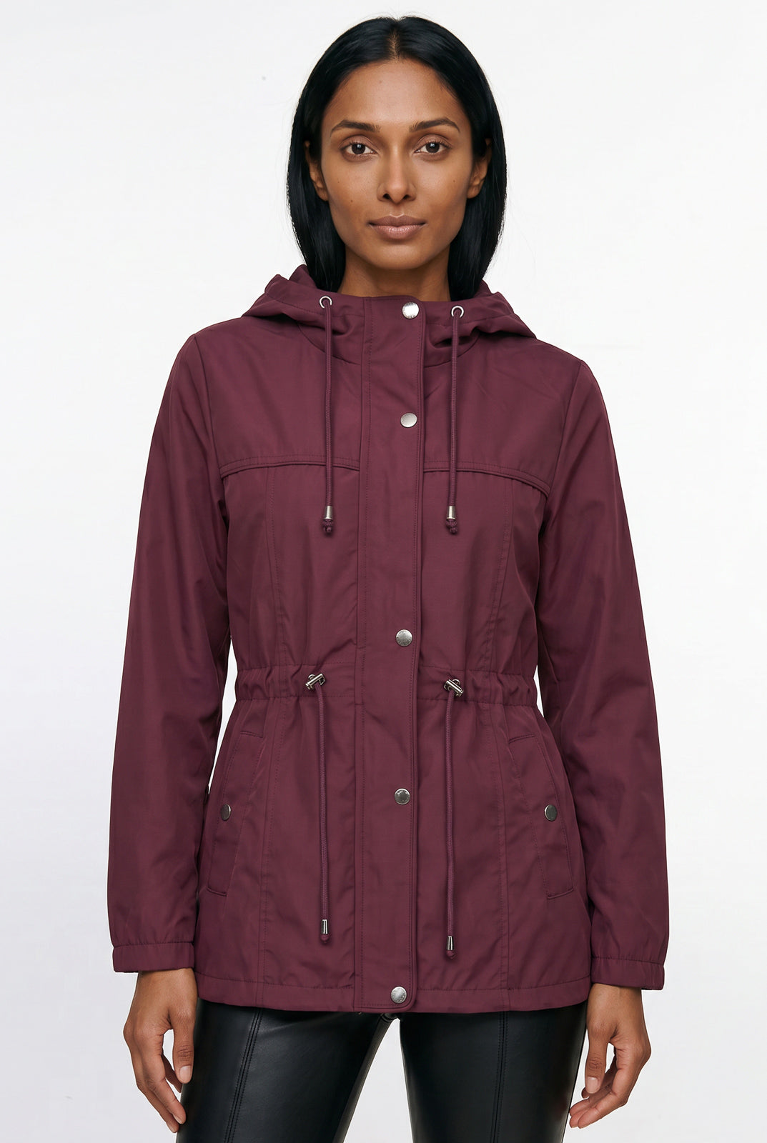 Parka feminina nylon com capuz 61168