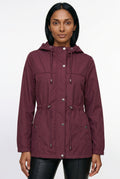 Parka feminina nylon com capuz removível 61168