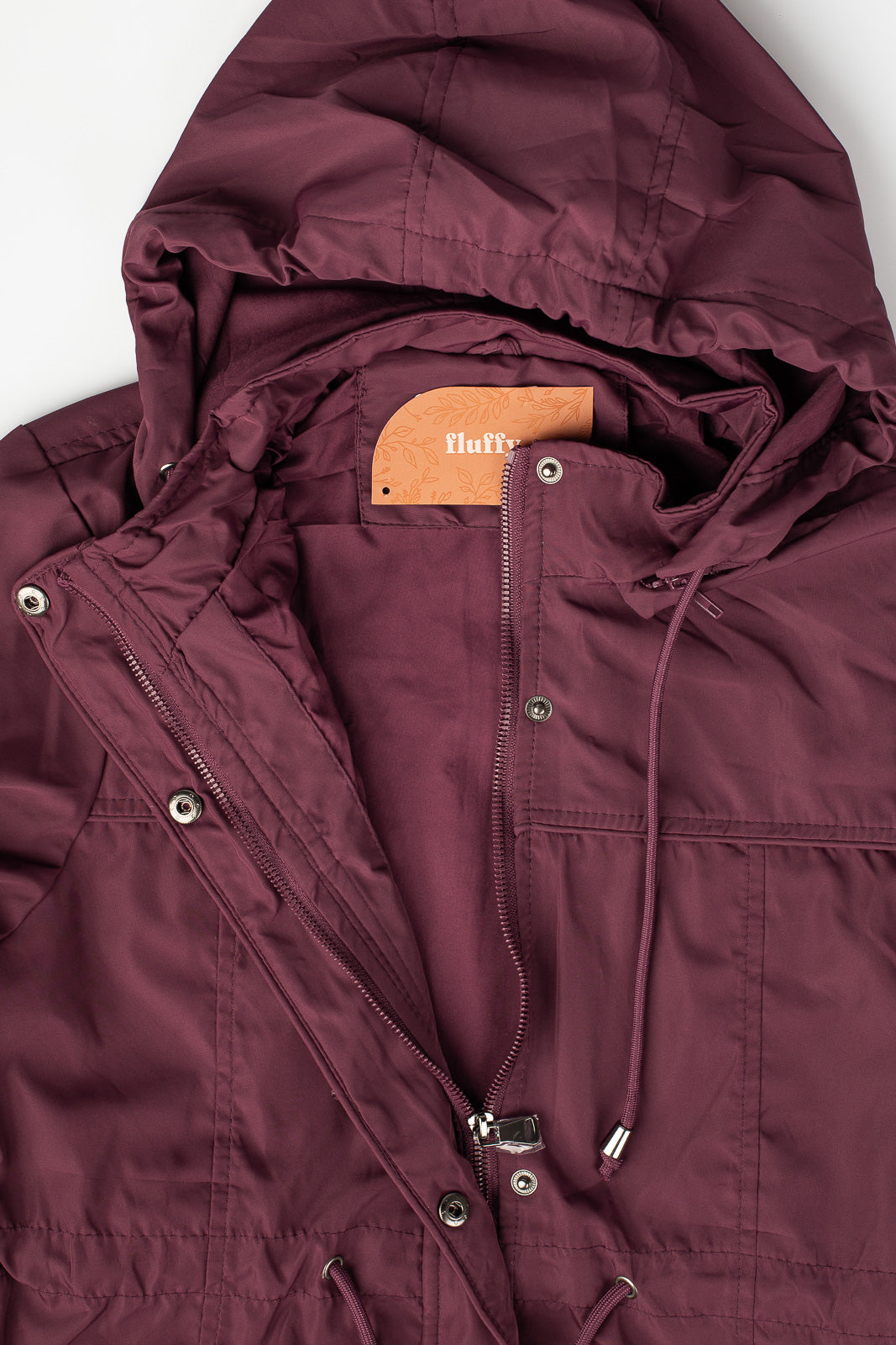 Parka feminina nylon com capuz 61168