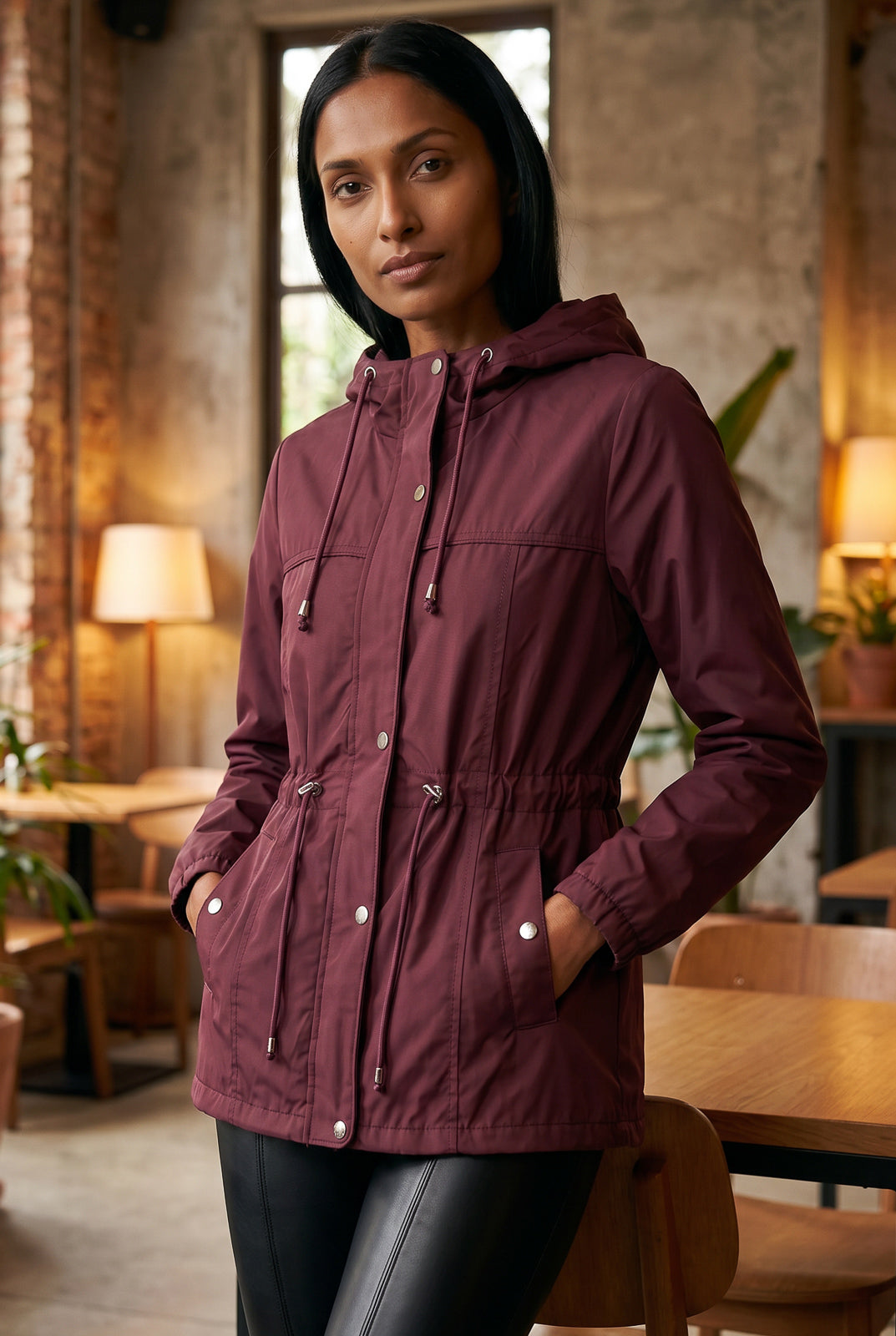Nylon Fishing Parka Mサイズ Parka feminina nylon com capuz 61168