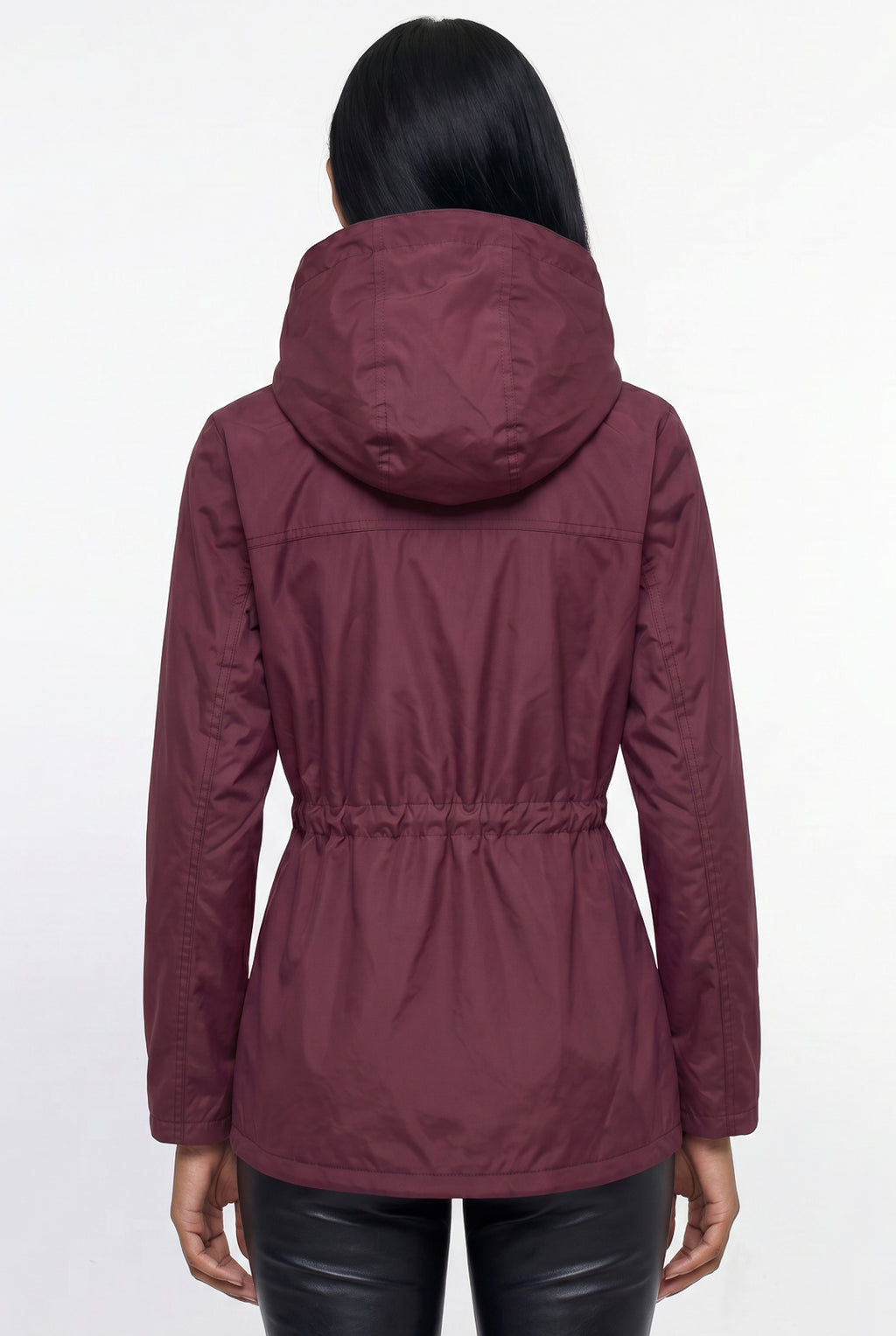 Parka feminina nylon com capuz removível 61168