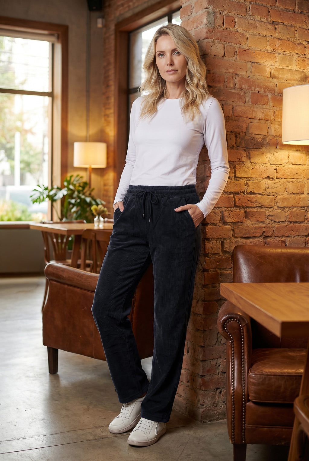 Calça reta feminina veludo 61534