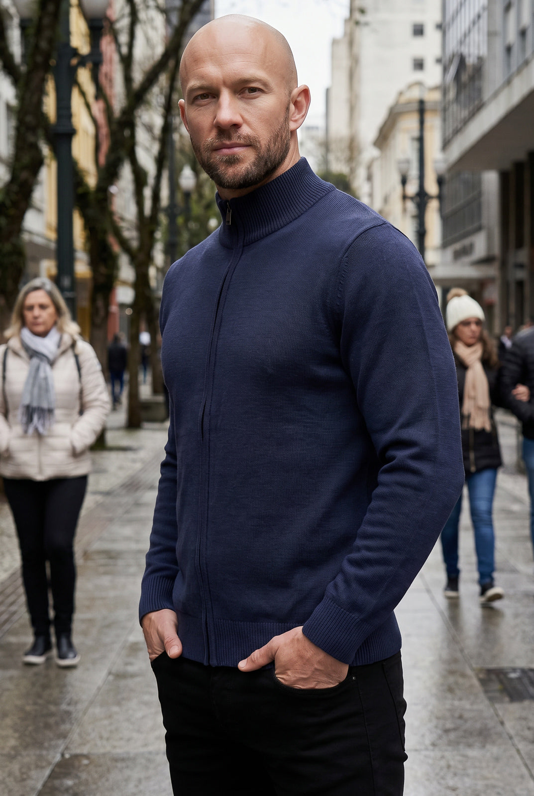 Jaqueta masculina malha leve 69225
