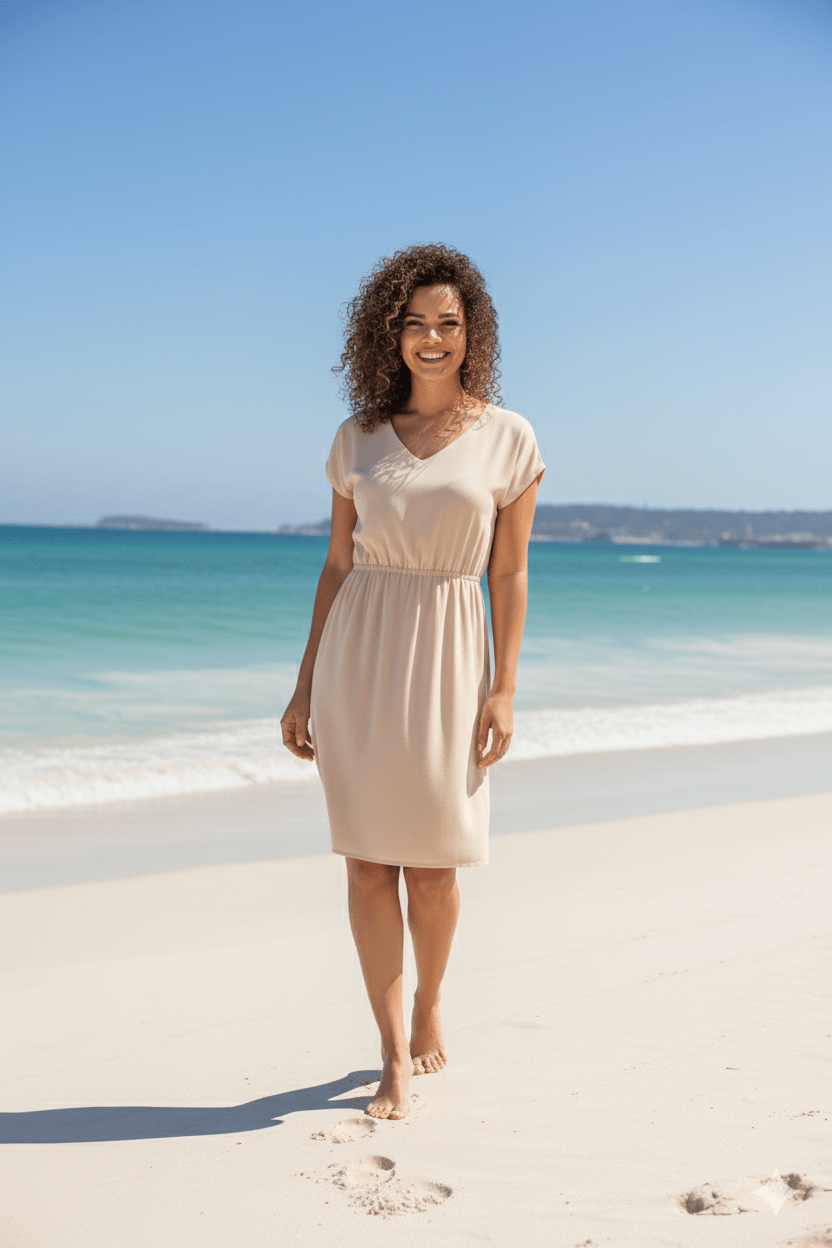 Vestido curto feminino com elástico 51156 - Enluaze