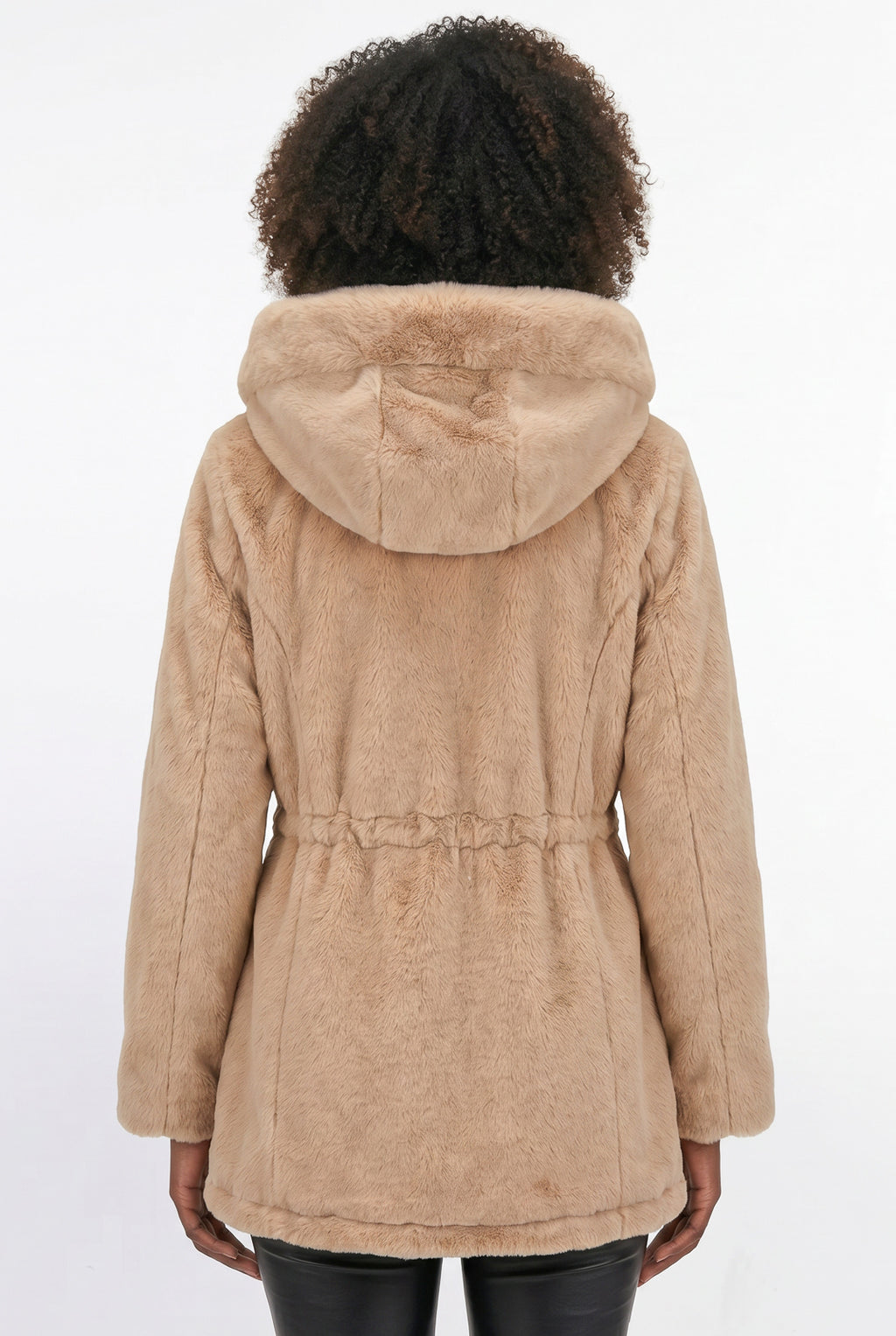 Parka feminina resinada dupla face com pelo 61469