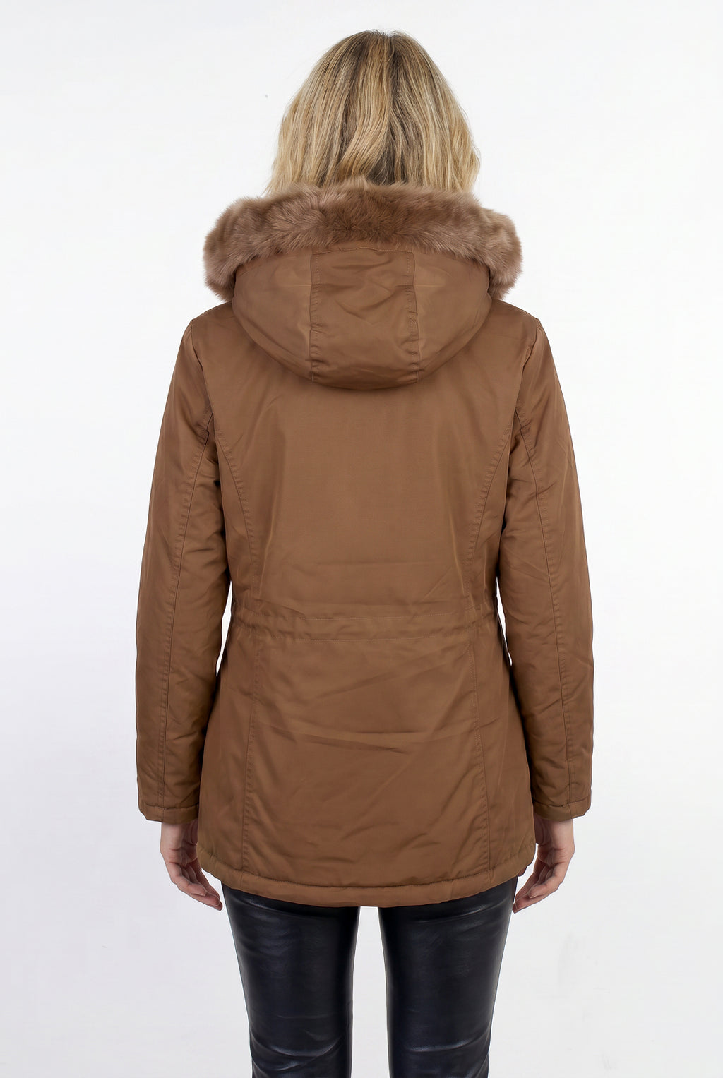 Parka feminina resinada dupla face com pelo 61469