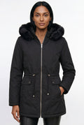 Parka feminina resinada dupla face com pelo 61469