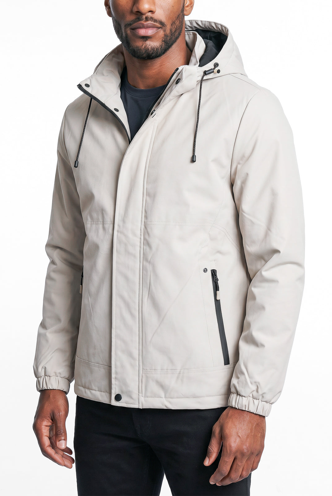 Jaqueta masculina nylon com capuz removível 69414