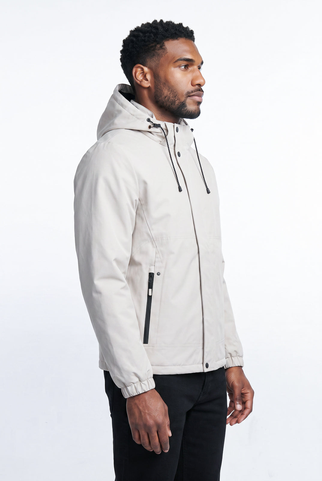 Jaqueta masculina nylon com capuz removível 69414