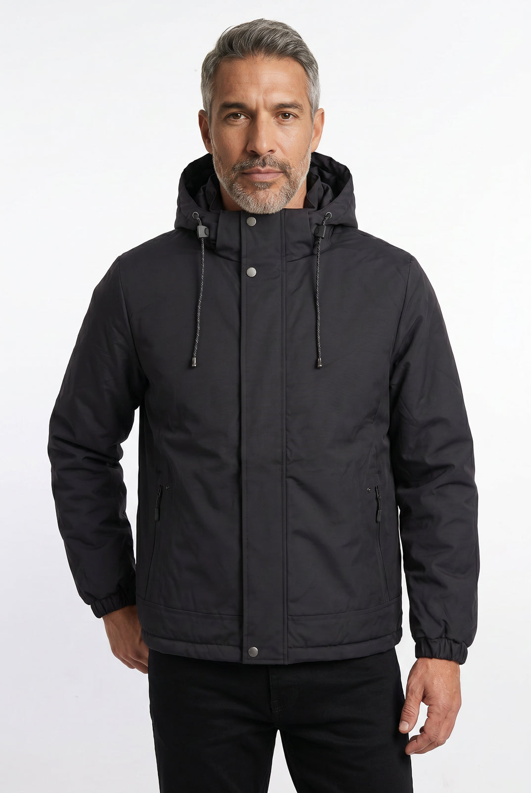 Jaqueta masculina nylon com capuz removível 69414
