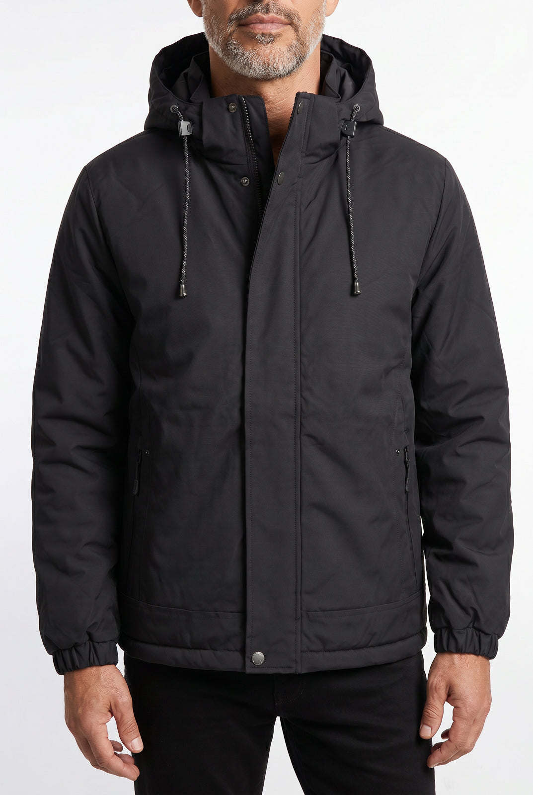 Jaqueta masculina nylon com capuz removível 69414