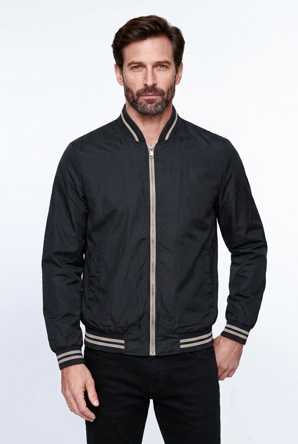 Jaqueta masculina nylon resinada dupla face 69415