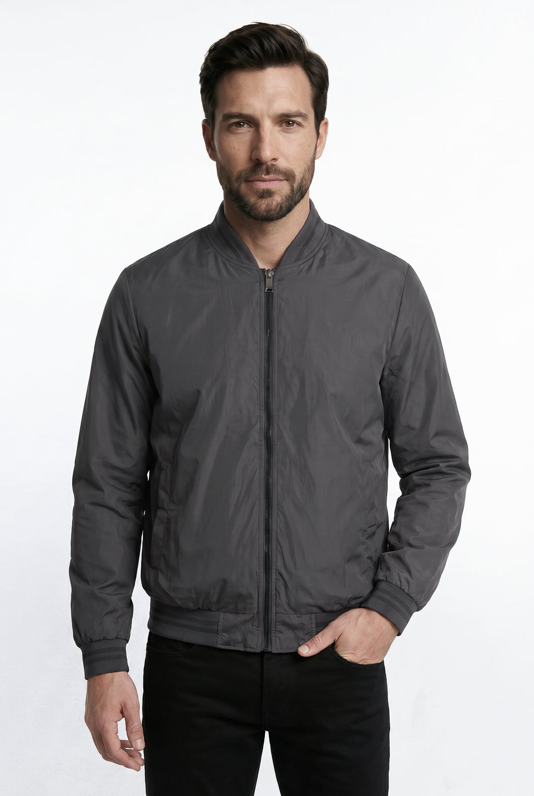 Jaqueta masculina nylon resinada dupla face 69415