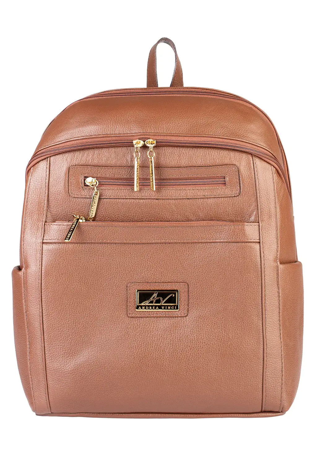 Mochila grande de couro liso Marcela - Enluaze