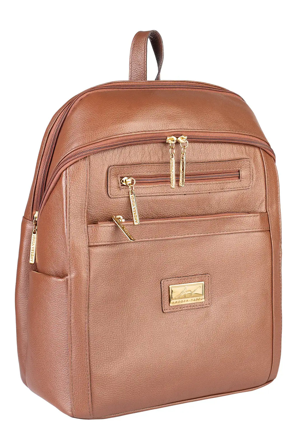 Mochila grande de couro liso Marcela - Enluaze