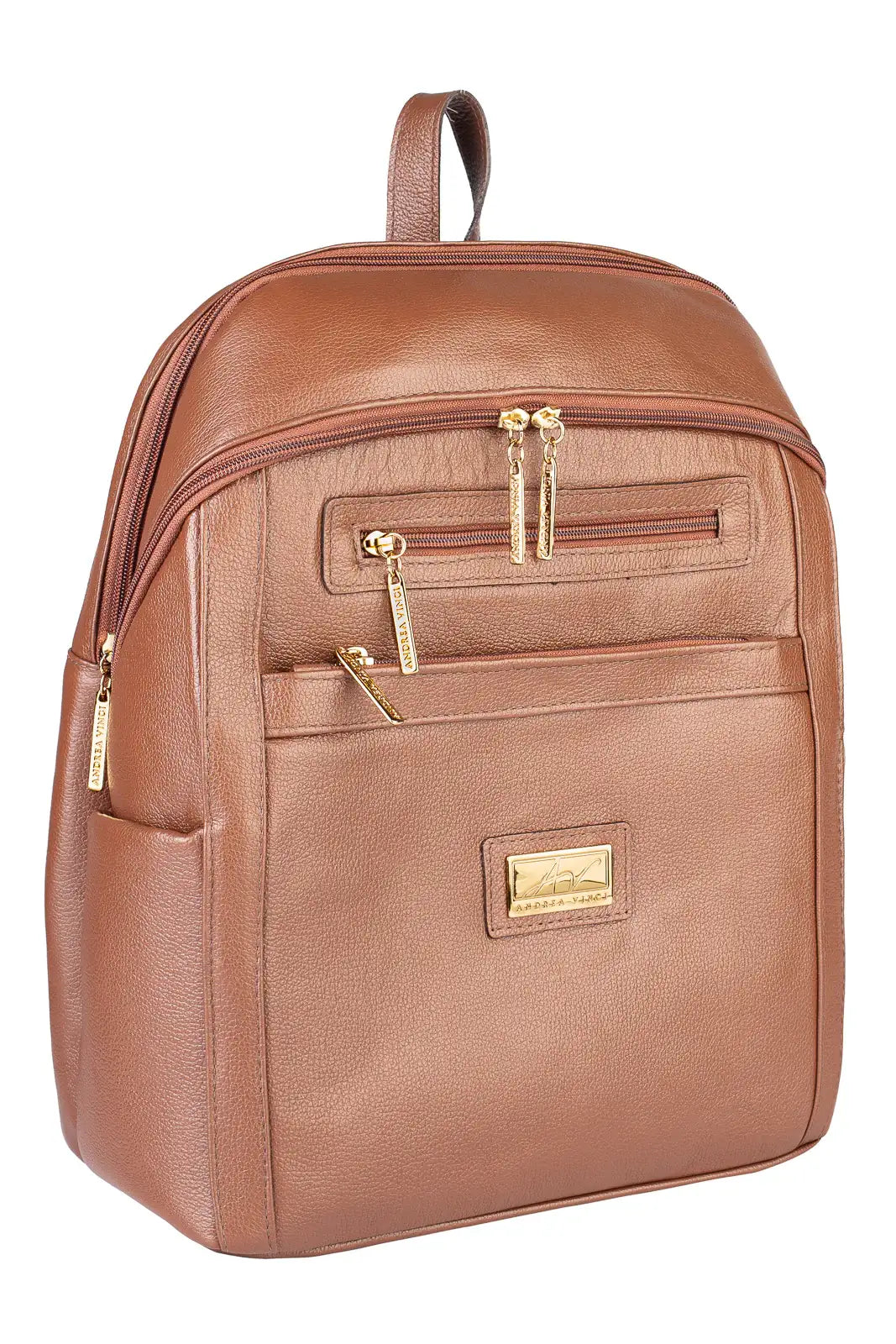 Mochila grande de couro liso Marcela - Enluaze