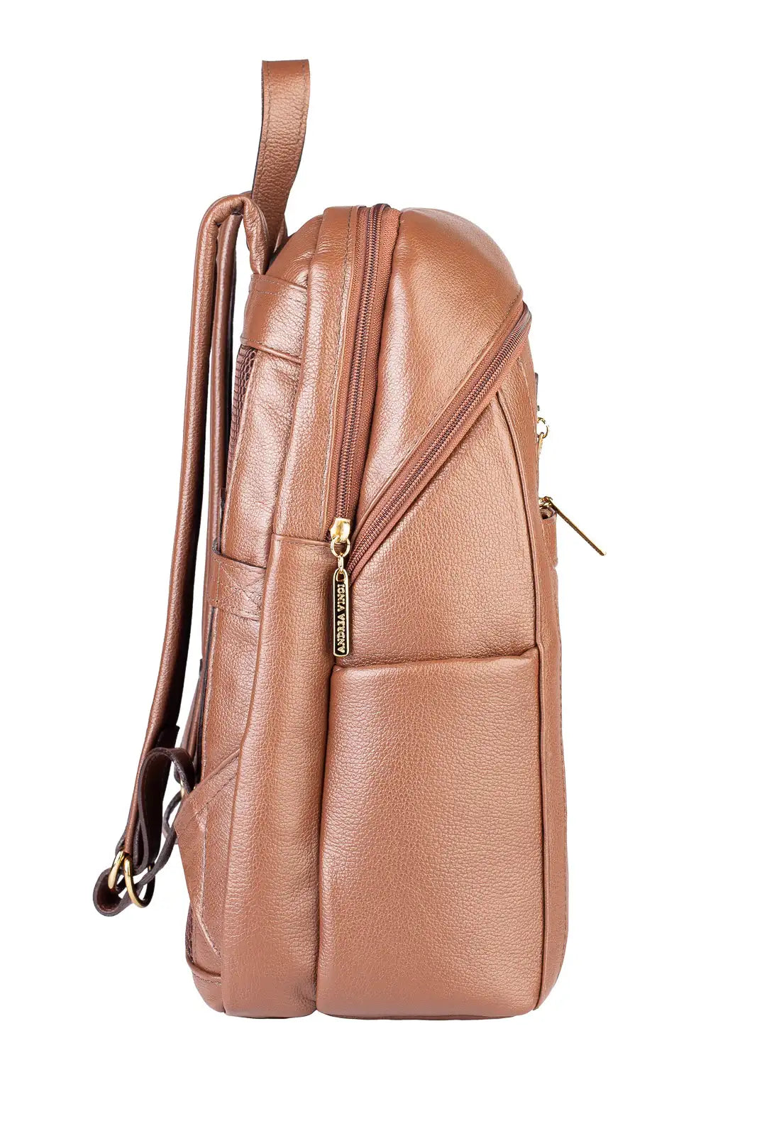 Mochila grande de couro liso Marcela - Enluaze