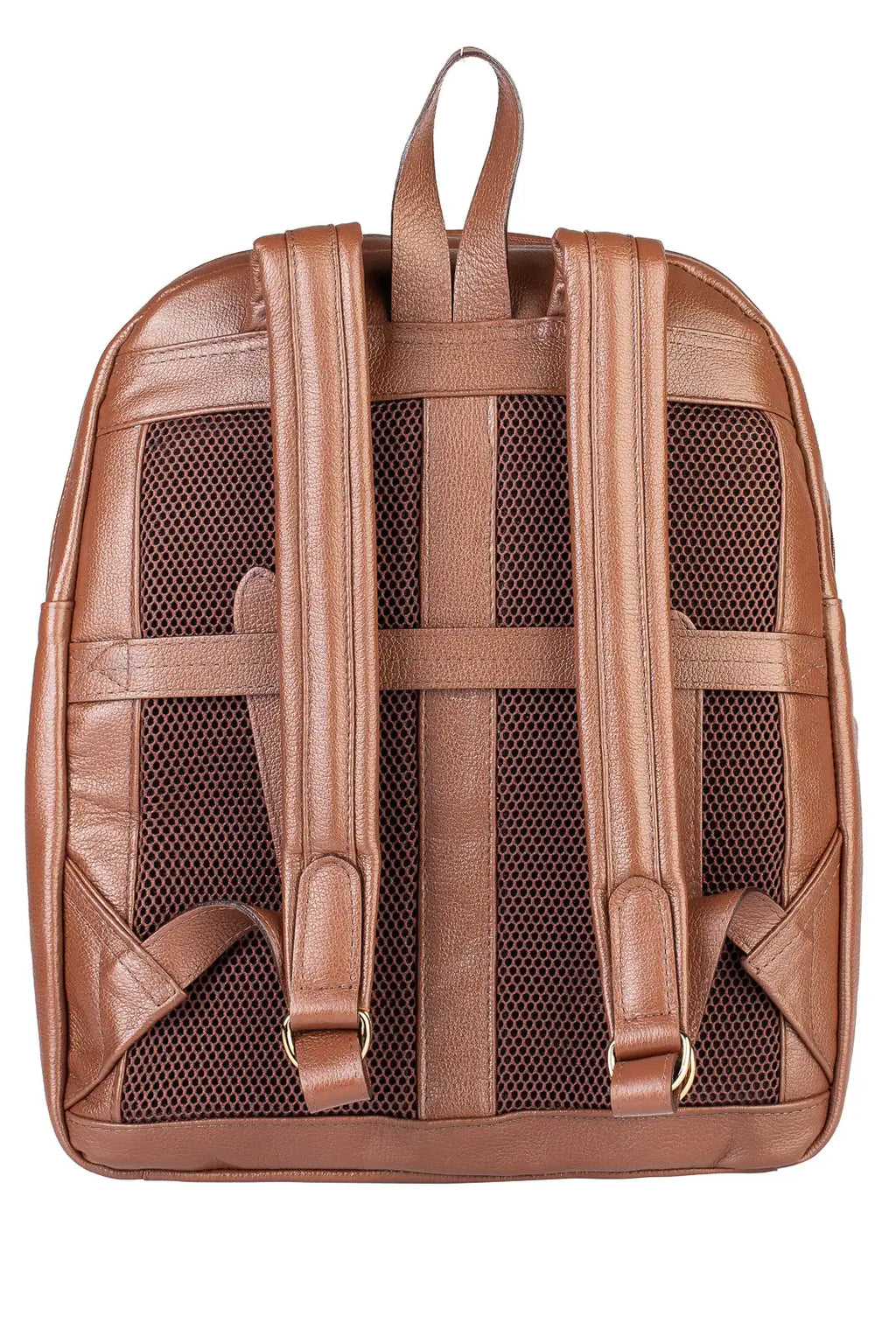 Mochila grande de couro liso Marcela - Enluaze