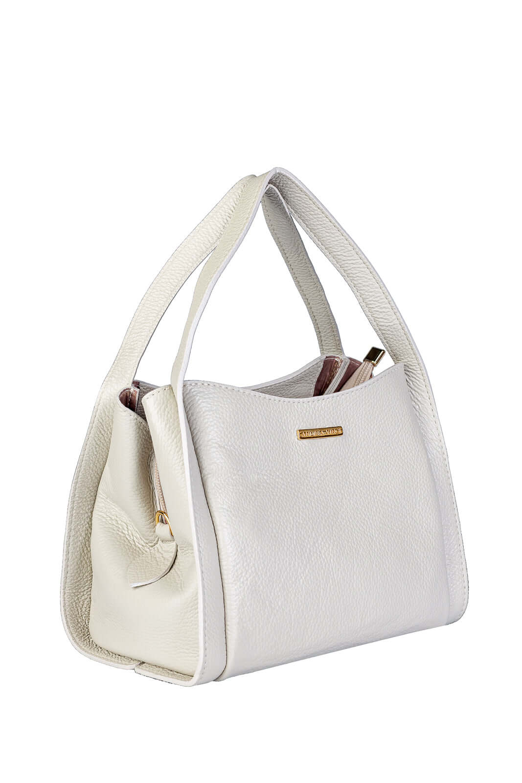 Bolsa de mão em couro liso Helena - Enluaze