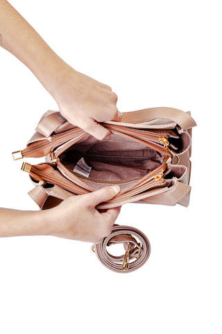 Bolsa de mão em couro liso Helena - Enluaze - Bolsas de Couro e Acessórios