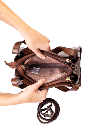 Bolsa de mão em couro liso Helena - Enluaze - Bolsas de Couro e Acessórios