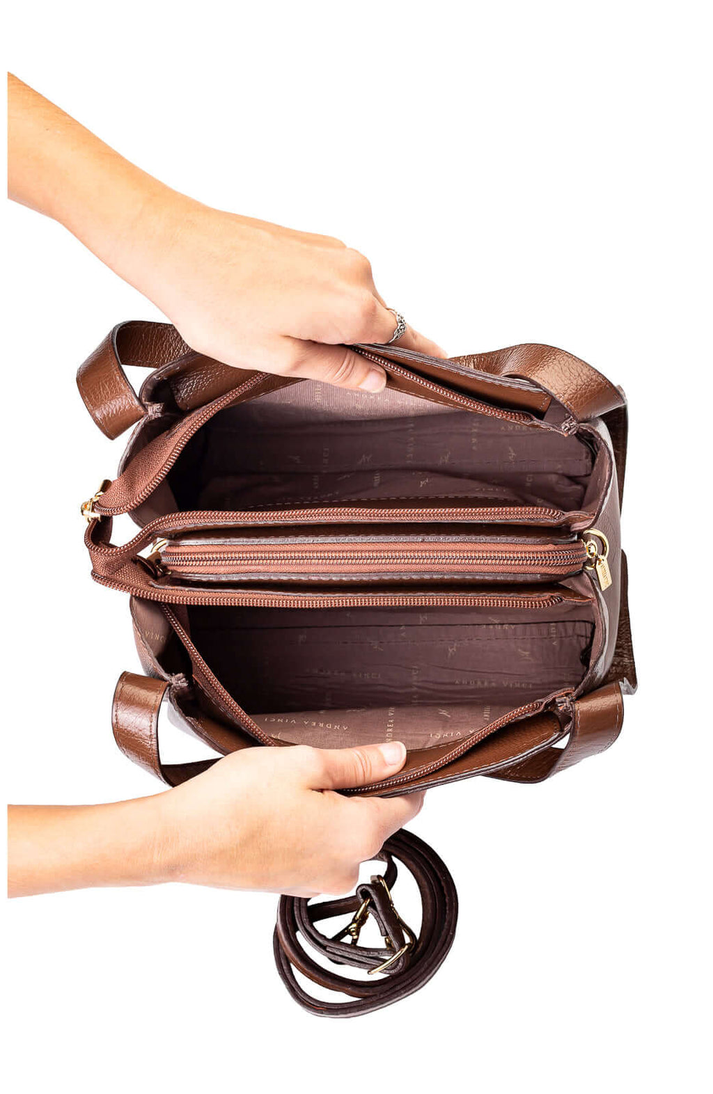 Bolsa de mão em couro liso Helena - Enluaze