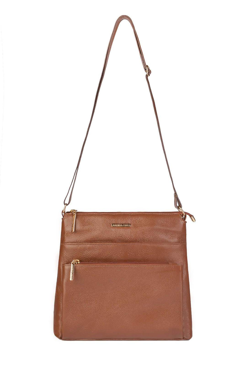 Bolsa transversal de couro liso Giselle - Enluaze