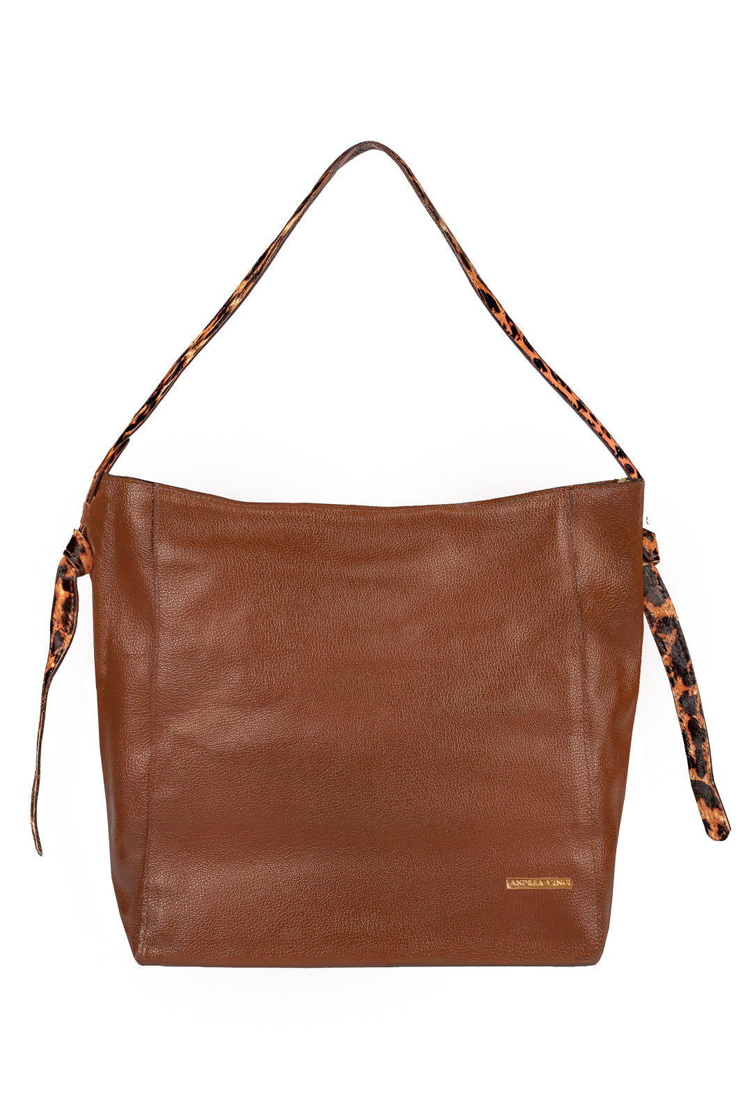 Bolsa sacola de ombro em couro estampado Mara