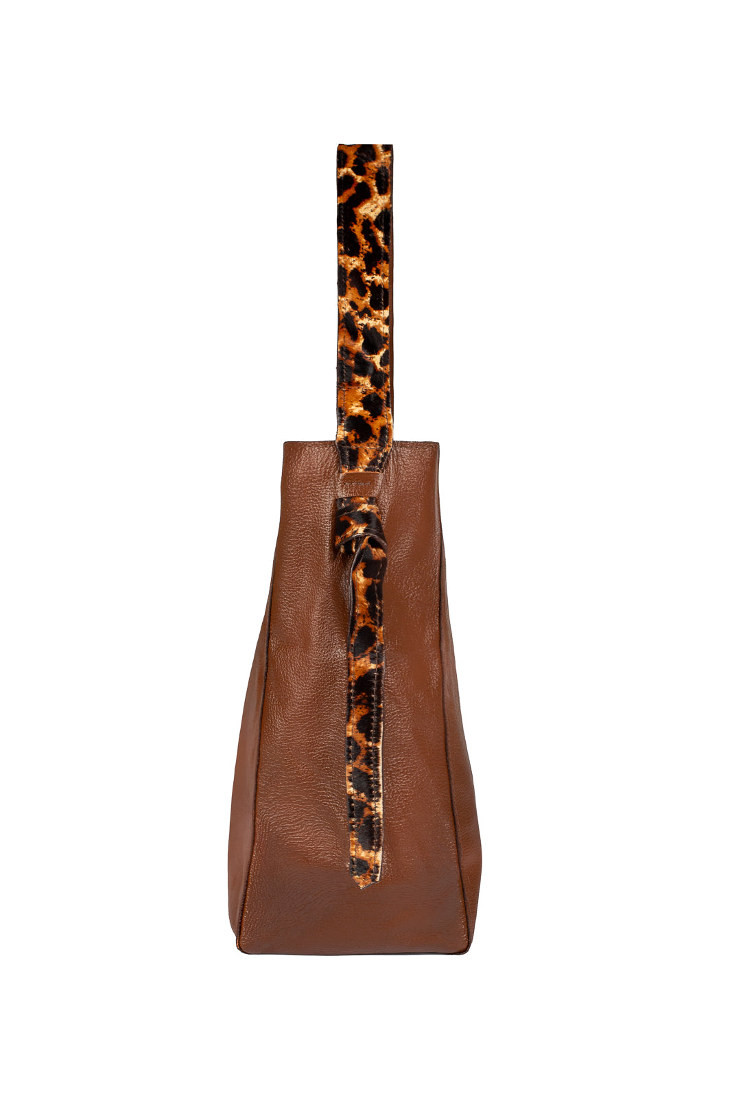 Bolsa sacola de ombro em couro estampado Mara