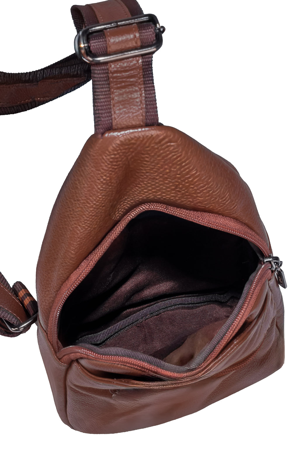 Mini mochila transversal de couro Jeff — Enluaze, foto 17
