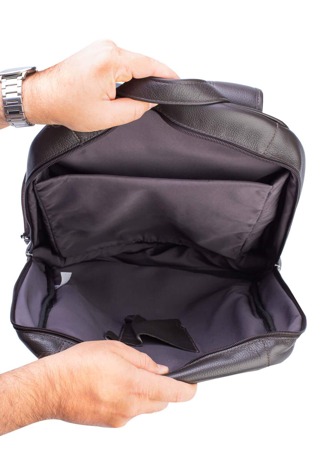 Mochila masculina em couro para notebook Murilo - Enluaze