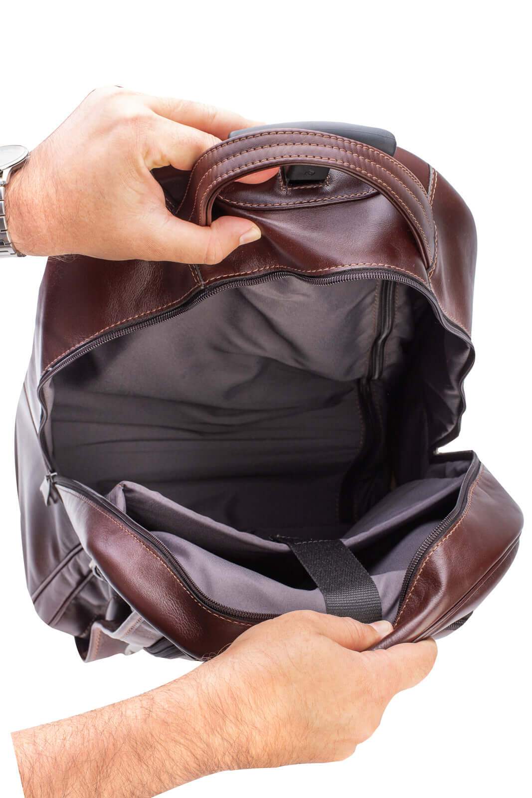 Mochila de carrinho em couro italiano Heitor - Enluaze