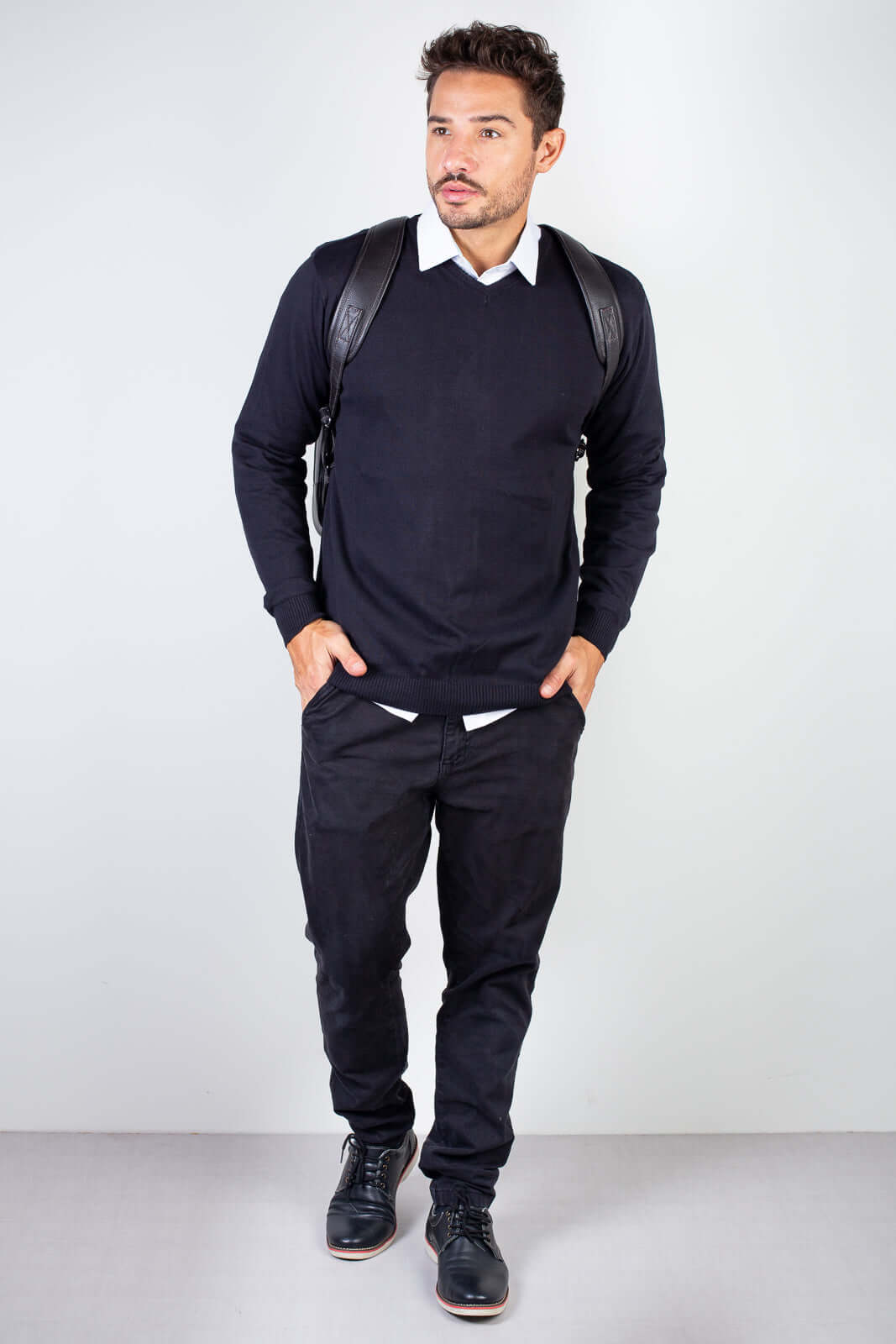 Mochila de couro masculina para notebook Vicente - Enluaze