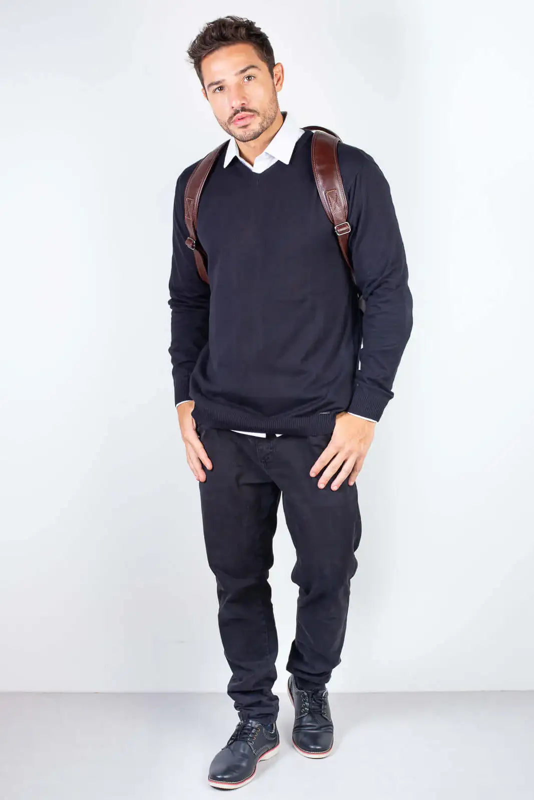 Mochila masculina de couro italiano para notebook 17" Arthur - Enluaze