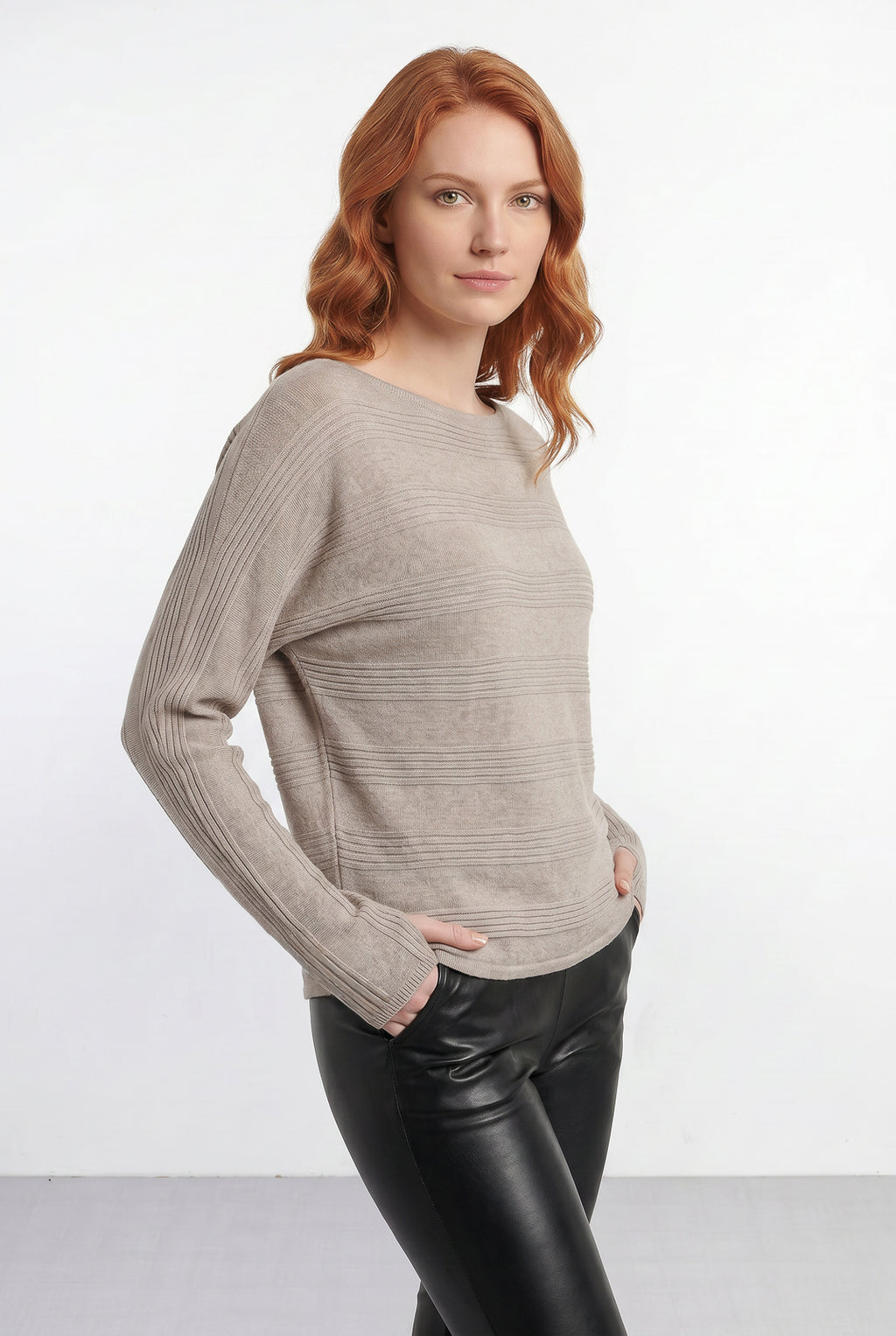 Blusa de malha feminina manga morcego com dedinho 61195