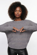 Blusa de malha feminina manga morcego com dedinho 61195
