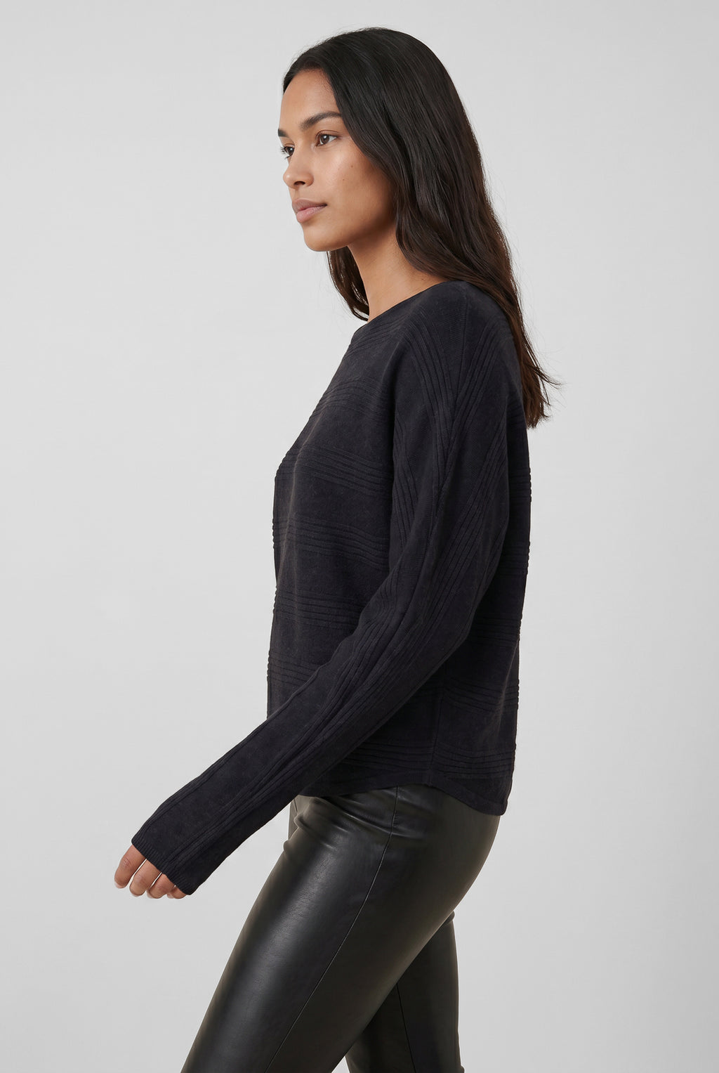 Blusa de malha feminina manga morcego com dedinho 61195