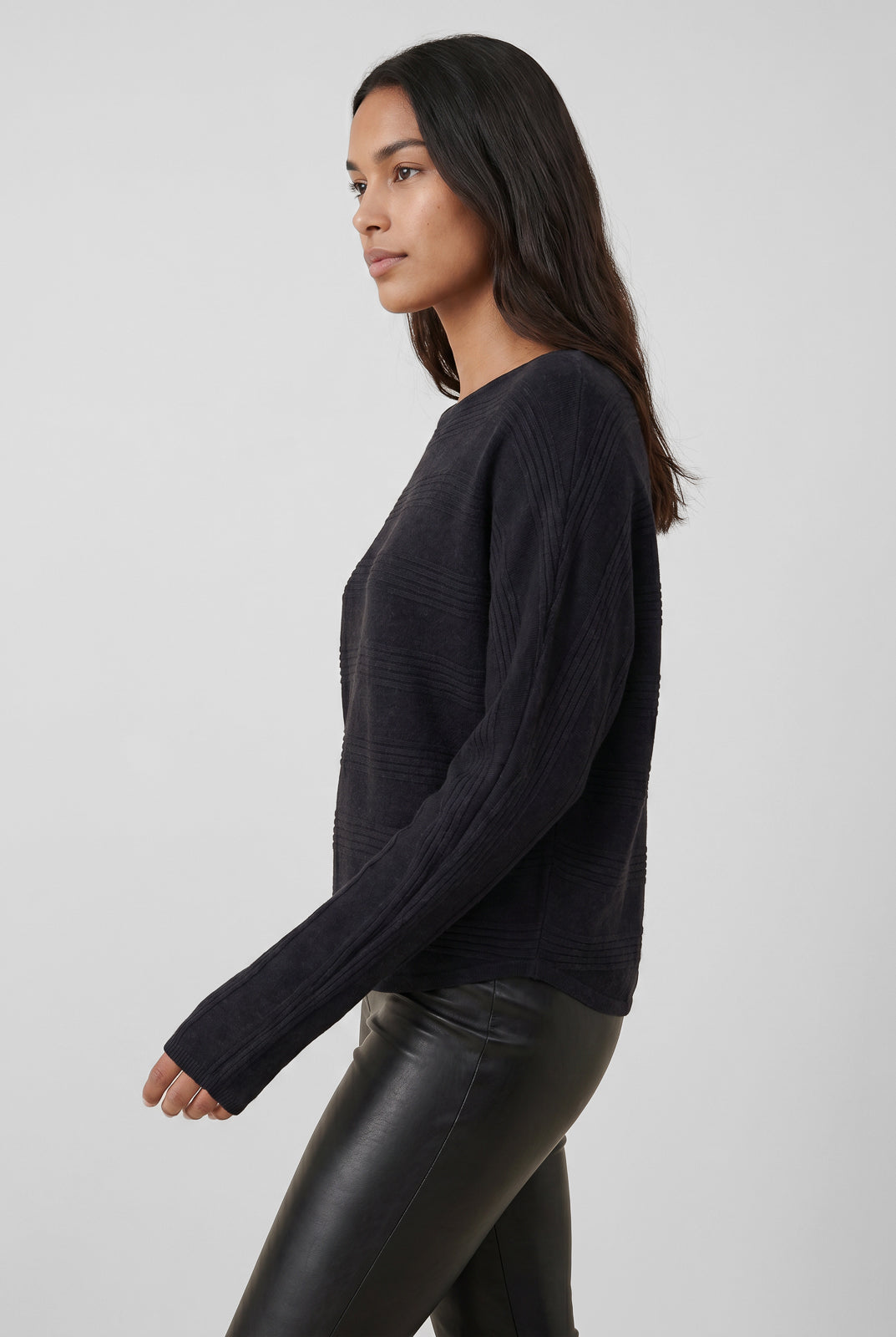 Blusa de malha feminina manga morcego com dedinho 61195