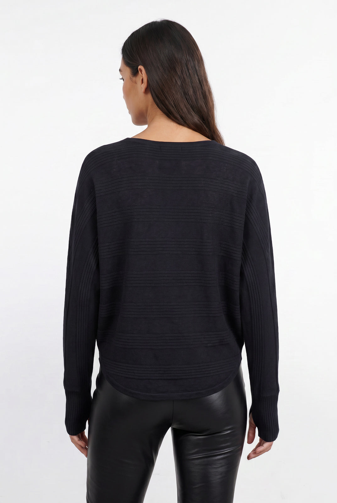 Blusa de malha feminina manga morcego com dedinho 61195