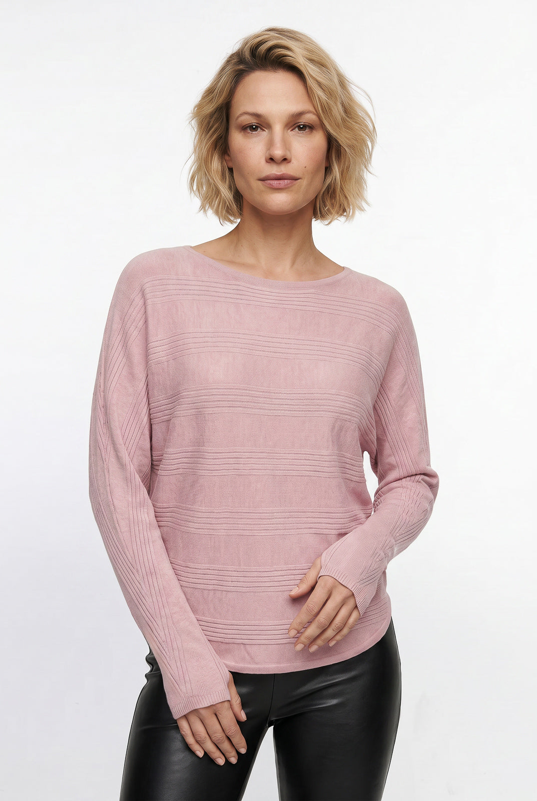 Blusa de malha feminina manga morcego com dedinho 61195