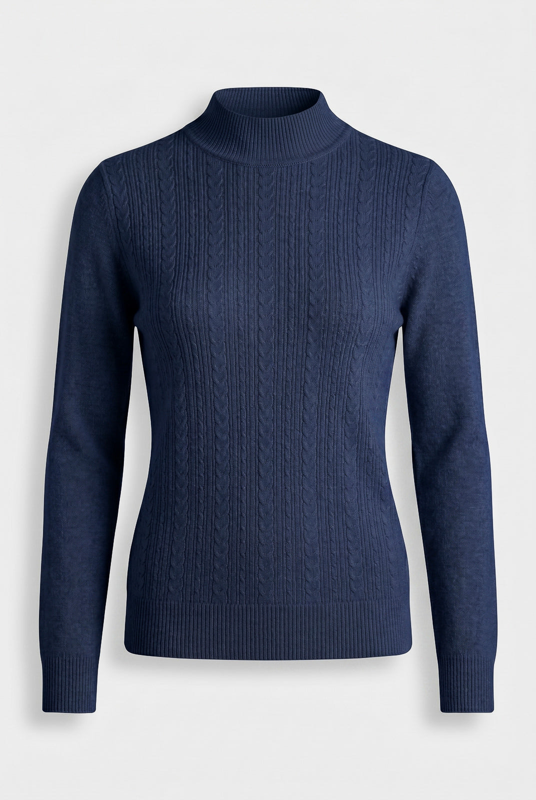 Blusa de malha feminina gola alta trançada 61262