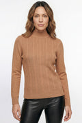 Blusa de malha feminina gola alta trançada 61262