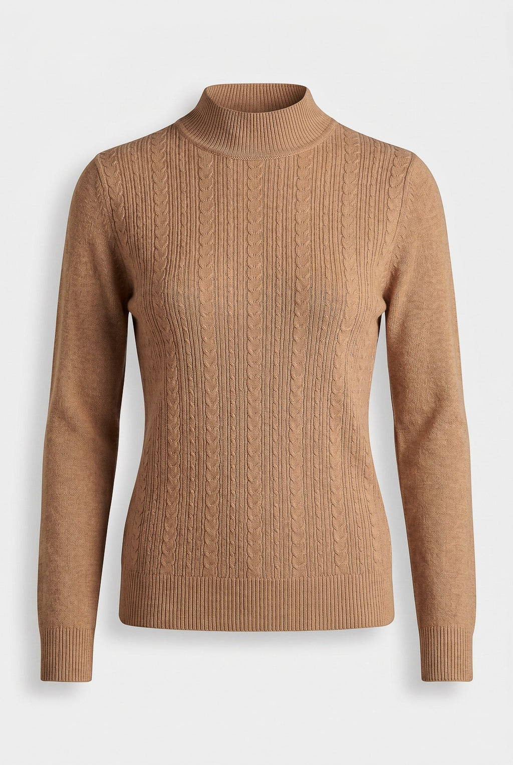 Blusa de malha feminina gola alta trançada 61262
