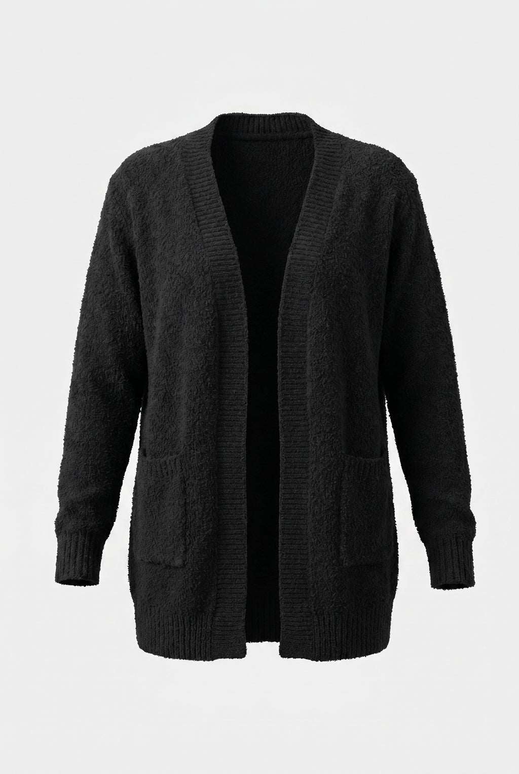 Cardigan longo feminino tricot com bolso 61290