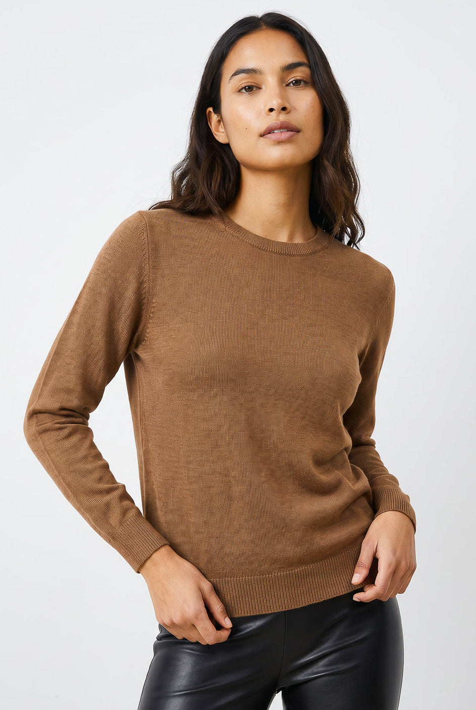 Blusa feminina malha básica gola redonda 61319