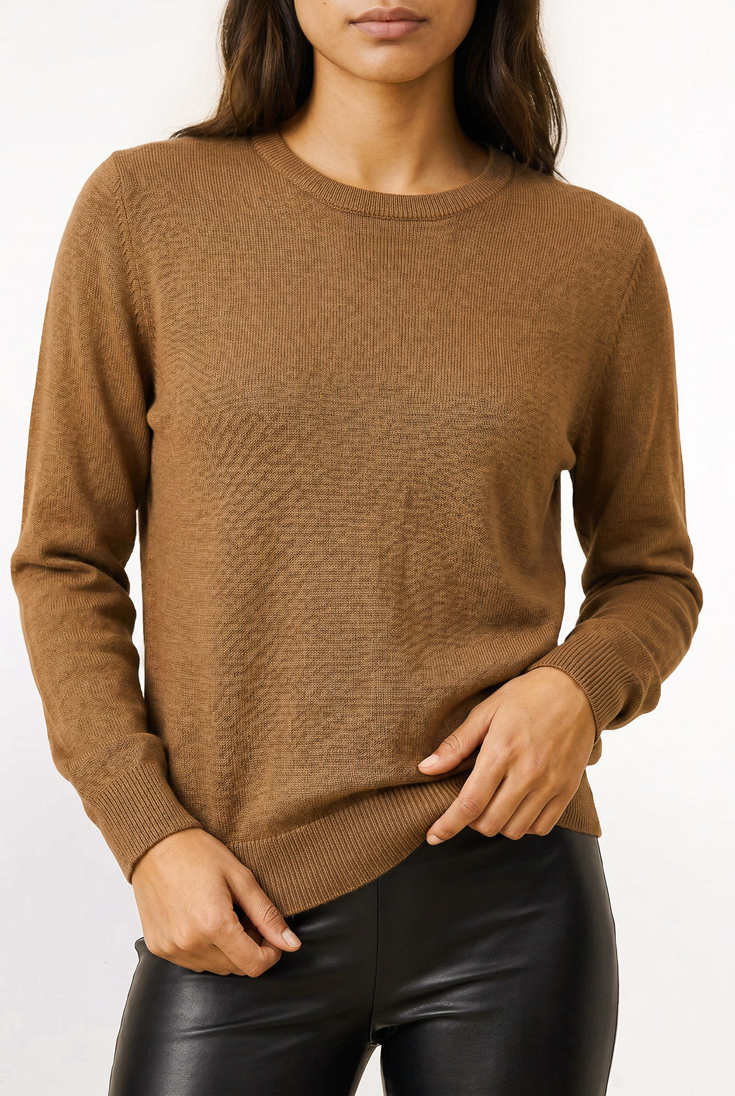 Blusa feminina malha básica gola redonda 61319