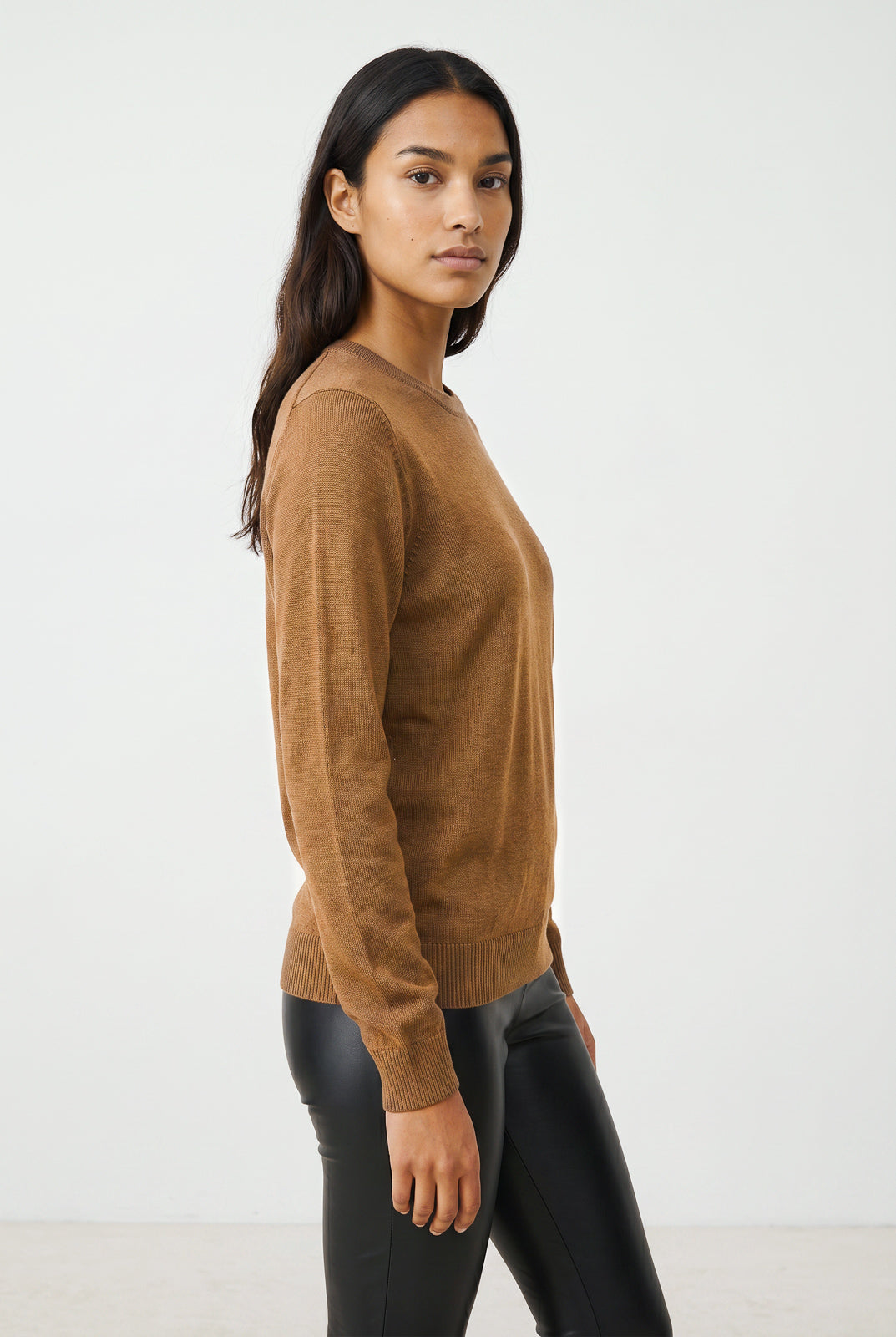 Blusa feminina malha básica gola redonda 61319