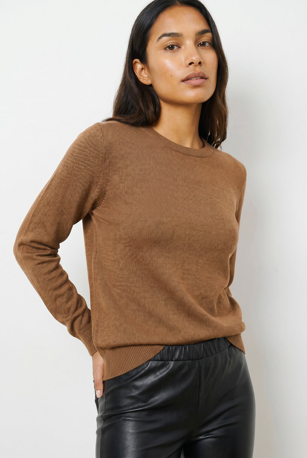 Blusa feminina malha básica gola redonda 61319