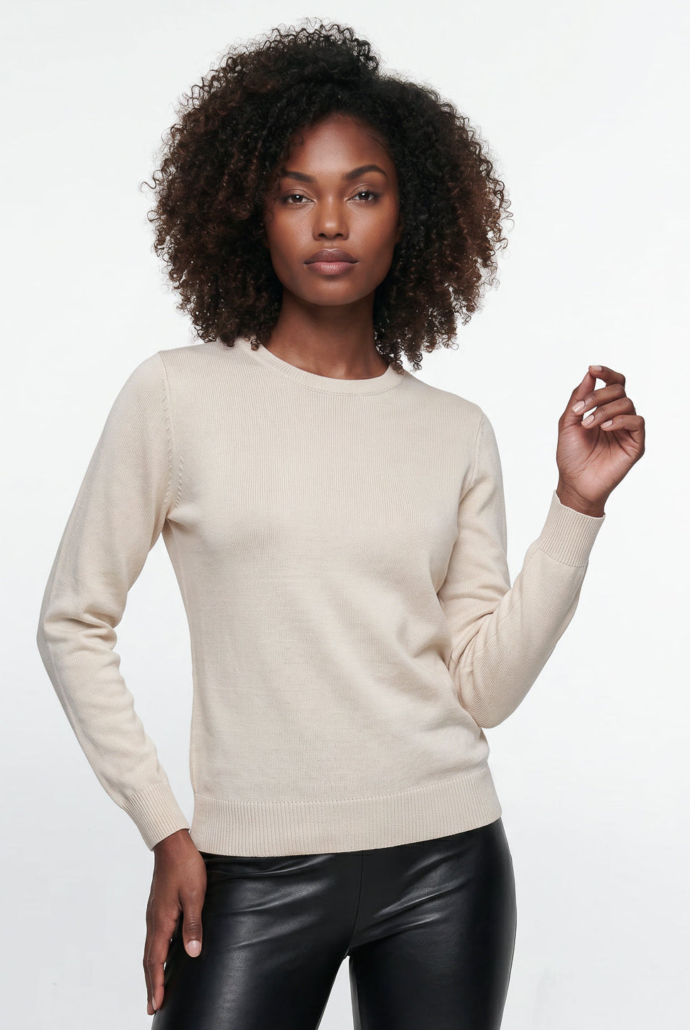 Blusa feminina malha básica gola redonda 61319